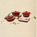 Acabamento do esmalte do jogo do Cookware do ferro fundido 3PCS